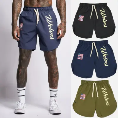 Custom fiag and logo low MOQ printing polyester dry gym sports track sweat fitness boxer shorts for men basketball