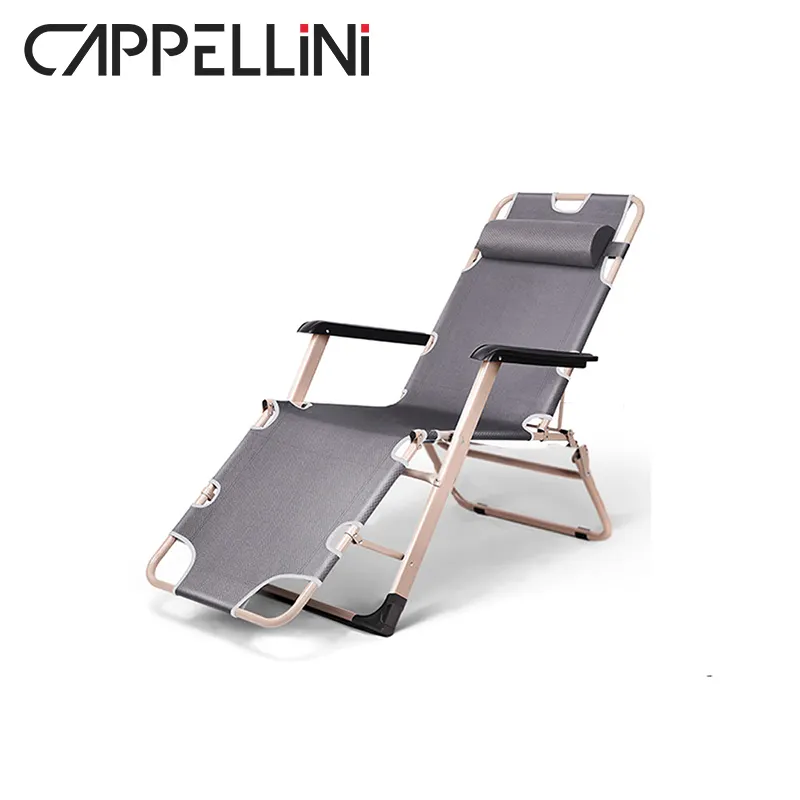 Plaj Rattan yatak sandalyeler Metal açık ispanyolca yastık mobilya Pe Teak Sun Lounger tezgah