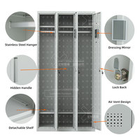 Fabricant Fournisseur Armoire Métallique à 3 Portes en Acier, Vestiaire en Métal, Penderie, Armoire à Vêtements en Fer, Almirah pour Dortoir