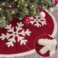 Klassischer Roter Schneeflocken-Weihnachtsbaum-Sockel 48 Zoll Acryl Bestickt Rustikale Feiertagsdekoration Direkt vom Hersteller