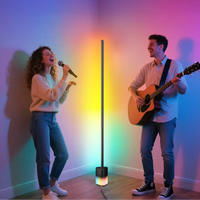 Lampe d'ambiance d'angle de sol intelligente LED Wi-Fi d'intérieur avec télécommande et changement de couleur RVB