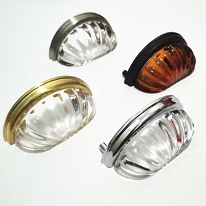 CX204 Kitchen High Quality Luxury Home Decoration Cabinet Drawer <strong>Door</strong> Cup Pull Glass Crystal Pull Handle - Product Image 1
