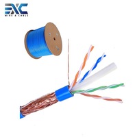 Kabel LAN EXC Cat7 RJ45 Plug 23AWG Patch Cord Tanpa Pelindung Berjaket PVC 305m 1000ft Bersertifikasi CE/ROHS/ISO9001 Untuk Penggunaan Telekomunikasi