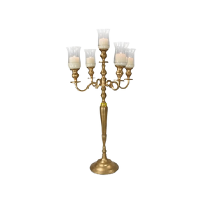 Portavelas de 3 Brazos para Velas de Té, Dorado, de Aluminio, Resistente al Calor, Hecho a Mano, Personalizable, para Decoración del Hogar y Bodas - Product Image 2