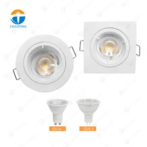 Recessed Ceiling Choosable Square Round Downlight Fixture Cob Spotlight Module Housing Gu10 Gu5.3 Mr16 Led Spot Down Light Stand