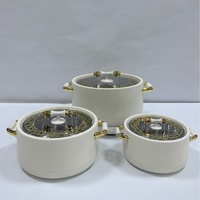 Lot de 3 conteneurs isothermes de luxe portables de 1L, 2.0L et 3.5L pour équipement de restauration commerciale, hôtels et fêtes