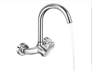 Robinet <span class=keywords><strong>de</strong></span> cuisine mural en laiton personnalisé en usine, avec cartouche céramique, pour eau chaude et froide, design moderne - Product Image 1