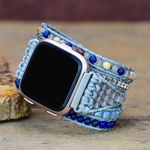 Yeni moda doğal taşlar Fitbit için saat kayışı el yapımı boncuklu Boho kristal Quartz saat Band Fitbit için <span class=keywords><strong>Versa</strong></span> 2 toptan - Product Image 1