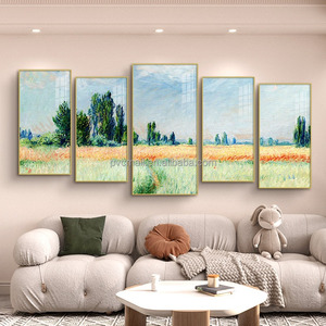 Impresión personalizada pintura lienzo arte pared decoración granja 5 piezas <span class=keywords><strong>Monet</strong></span> pintura pared marco decorativo conjunto pared foto - Product Image 1