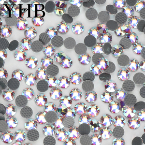 YHB 202~227 Cristales de Alta Calidad con Electroplacado, Adornos Planos Termoadhesivos para Zapatos, Bolsos, Uñas, Decoración de Prendas, Manualidades - Product Image 2