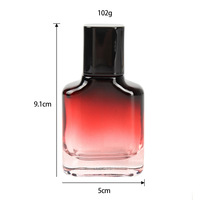 Flacon de parfum carré de luxe à dégradé de couleurs, atomiseur en verre coloré pour emballages cosmétiques haut de gamme (20ml/30ml)