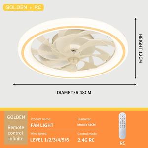 Ventilateur moderne de lampe d'aspiration de lumière LED RVB avec télécommande intelligente Nouveau design pour chambre à coucher salon Moteur à courant continu-Spécial transfrontalier - Product Image 6