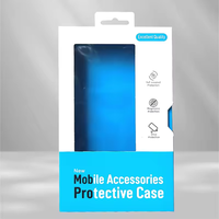 Boîte d'emballage personnalisée de précision pour coque de téléphone avec logo personnalisable et languette de suspension, emballage de vente au détail pour coque de protection mobile exclusive