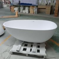Vente directe usine – Baignoires autoportantes en pierre artificielle, style nordique minimaliste, personnalisables, fonction de trempage portable, pour usage hôtelier