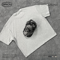 T-shirt en coton épais surdimensionné, coupe courte, personnalisable avec logo, coupe carrée, streetwear vierge pour homme