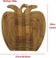 Vouwen Fruitschaal Houder Mand En Snijplank Opvouwbare Dragon Vormige Houten Bamboe Fruitmand