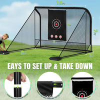 Filet de frappe de golf 10x7 pieds avec 2 barrières latérales, cadre en acier robuste pour entraînement de frappe et de chipping en extérieur