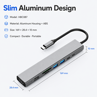 Hub USB C 8 en 1, HDMI dual 4K*60Hz + lector de tarjetas SD/TF, estación de carga PD de 100W con 2 puertos USB-C y 2 puertos USB-A 3.0 para computadora portátil