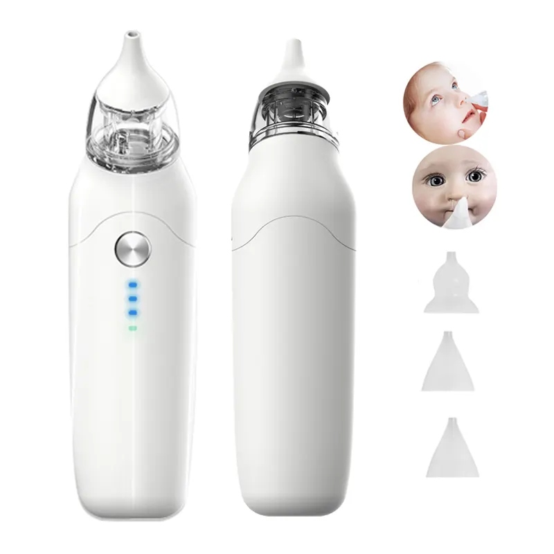 Rechargeable Baby Nasal Aspirator Nose Cleaner with 3 Gear of Adjustable Suction Power with Soothing Lights