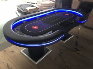 Nuovo Tavolo da Poker Personalizzabile 96/102/110 Pollici <span class=keywords><strong>con</strong></span> LED, Tavolo Professionale da Gioco <span class=keywords><strong>con</strong></span> 8/9/10 Portabicchieri e Illuminazione LED - Product Image 1