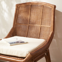 Chaise en rotin moderne simple de vente chaude chaise en rotin naturel décontractée sans accoudoirs