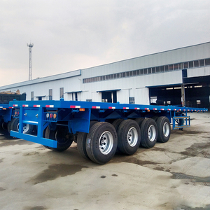 Remolque de Plataforma Plana para <span class=keywords><strong>Transporte</strong></span> de Contenedores de 40 Pies, Semirremolque de Plataforma Plana de 3 o 4 Ejes, Precio - Product Image 2