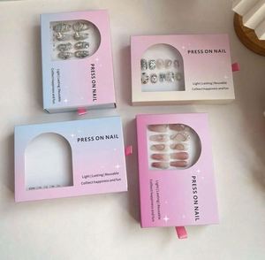 Customization <b>Paper</b> Nails Folders Box with Embossing Sponge Lining Eco-Friendly Various Nails Options for Kids Customizable Size - Product Image 2