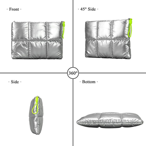 Vỏ máy tính xách tay bằng bạc có dây đeo tương thích với MacBook Air M4 13 in M3 M2 M1 13.6 trong tay Áo máy tính xách tay phồng 13-14 in - Product Image 4