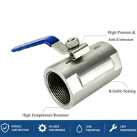Vanne à boisseau sphérique filetée monobloc en acier inoxydable BSP, résistante au feu, pour conduites de boissons et traitement de l'eau