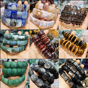 กำไลข้อมือ<span class=keywords><strong>พลอย</strong></span>ผสมธรรมชาติ ลูกปัดคริสตัลแบนแบบเรียงแถว ขายส่ง เครื่องประดับพลังงานแฟชั่นสำหรับผู้หญิง - Product Image 5