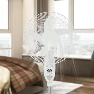 16 Inches 12V DC Solar Rechargeable Fan Stand With Solar Panel And Remote Control AC DC Fan