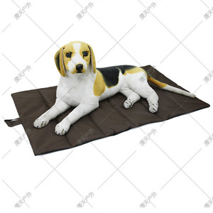 <b>Folding</b> Pet Mat Rectangle Coffee Gray Blue Fabric Dog Sleeping Mat Outdoor Camping Travel Portable Pet <b>Bed</b> - Product Image 1