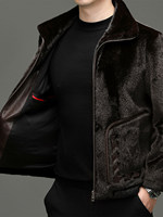 Manteau en fausse fourrure marron de qualité supérieure pour homme, col à revers, épais et chaud, certifié OEKO-TEX, OEM ODM