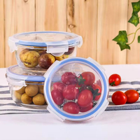 Dikwandige glazen lunchbox van sodakalkglas, voedselbox voor school, hoge kwaliteit, transparant, aangepaste logo's mogelijk