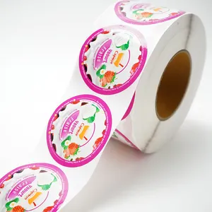 Custom Low Temperature Resistant Food Label Sticker Roll Sticky Food Safety Circle Ice Cream Container Label For Packing