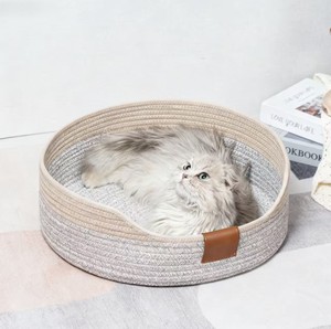 Hamaca para gatos de trabajo de mimbre transpirable para las cuatro estaciones tejida a mano, el más vendido, rascador, camas para mascotas, proveedor OEM - Product Image 4