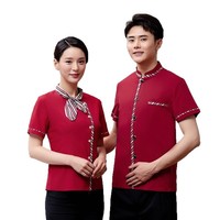 Catering restaurante chino camarero ropa de trabajo mujer manga larga Hotpot restaurante Chef uniforme para hombres y mujeres