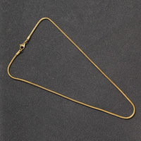 Stock d'usine PVD 18K Or Argent Métal Couleur Placage Hip Hop 2mm Largeur Acier Inoxydable Rond Serpent Chaîne Collier
