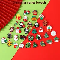 Nouvelle broche en alliage de zinc de Noël, cadeau de fête, décorations, père Noël, bonhomme de neige, panda, élan, badge, pendentif, vente en gros