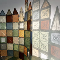 Bloques de construcción de tuberías magnéticas de color natural, baldosas magnéticas de ventana de color 4D