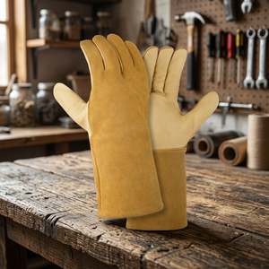Guantes Profesionales de Cuero de Vaca Resistentes al Calor Extremo para Bomberos, Seguros para Pantallas Táctiles, Anti-Calor, Reforzados, Venta al Por Mayor - Product Image 3