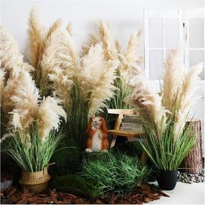 Plante Artificielle de Haute Qualité, Ornements Muraux Faux, Décorations Murales pour la Maison, Panneau Mural Grande Taille, Herbe de la Pampa Artificielle pour Fêtes - Product Image 1