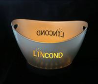 Lincond 12l seau à vin en acrylique Rechargeable LED Champagne en plastique LED seau à glace grand refroidisseur de vin