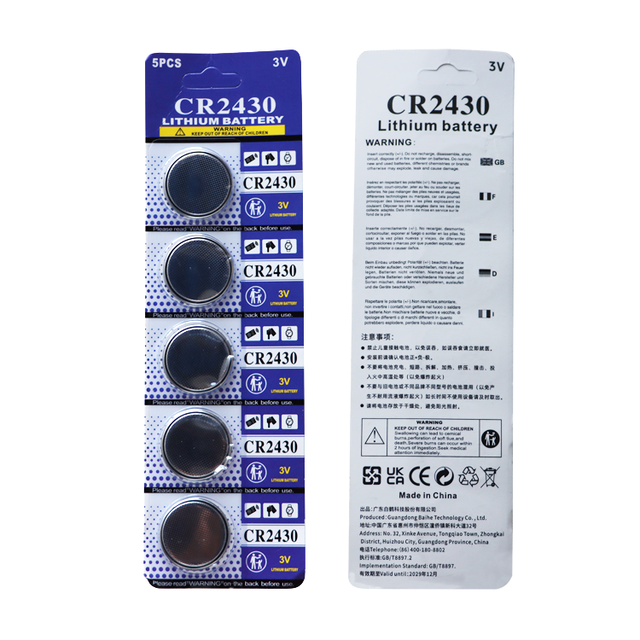 Wholesale Smart Watch Lithium Battery Cr2430 Button Lithium Battery