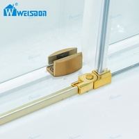 Écran de douche à panneau de verre en acier inoxydable Weisdon Porte de douche coulissante simple or sans cadre