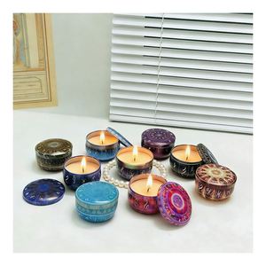 Collection de bougies en boîte métallique de luxe – Mélange de parfums naturels – Promotion de détail – Sélection de fêtes - Product Image 2