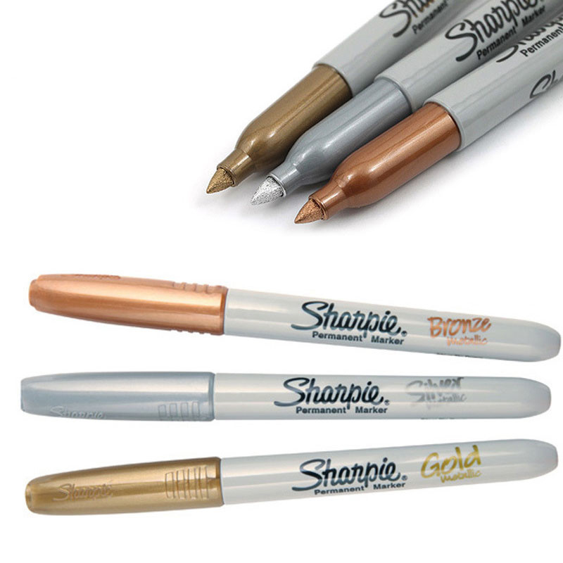 Goud Zilver Markers Pen Sharpie Metallic Waterdichte Permanente Handwerk Voor Hout Plastic Metaalglas Verf Schrijfpapier