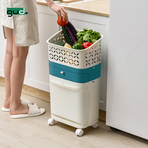 Thùng Rác Nhà Bếp Loại Báo Chí Thùng Phân Loại Rác Khô Và Ướt Để Loại Bỏ Thùng Rác Có Mùi Đặc Biệt Có Thể Phân Loại Với Bộ Chia - Product Image 2