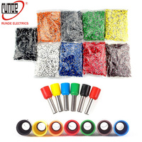 100pcs/bag E1508 Bootlace Cooper Ferrules Kit Set Konektor Kabel Tembaga Berinsulasi Terminal Ujung Pin