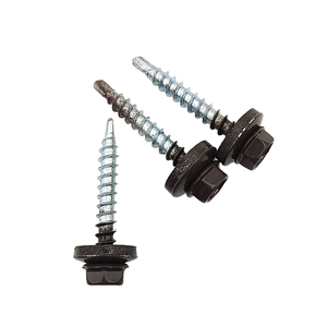 Vis autoperceuse à tête hexagonale en acier zingué, fabrication directe usine, C1022, longueur 12 mm, système de mesure en pouces - Product Image 1